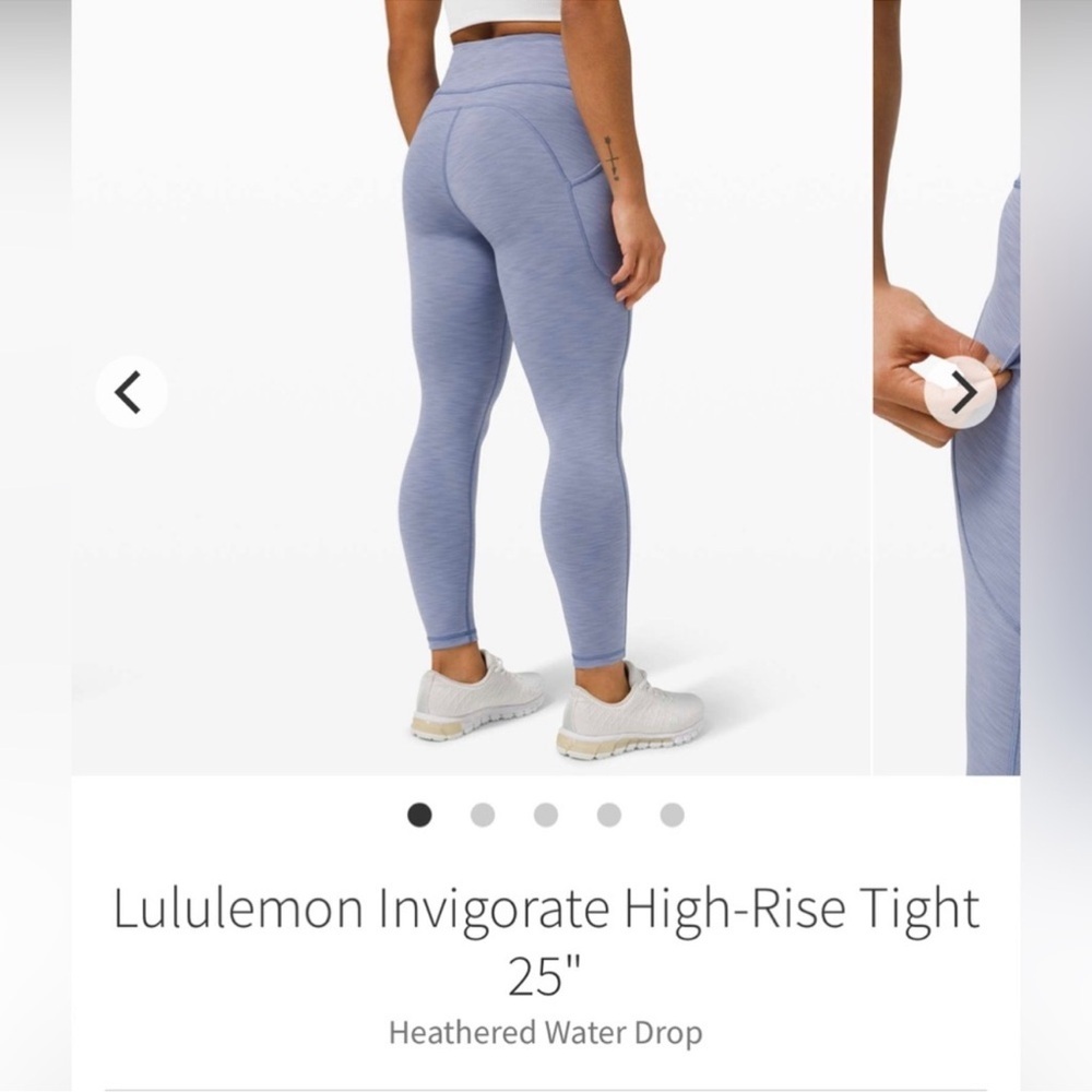 Lululemon Invigorate High-Rise Tight 25" in Heathered Water‎ Drop EUC - Picture 2 of 11